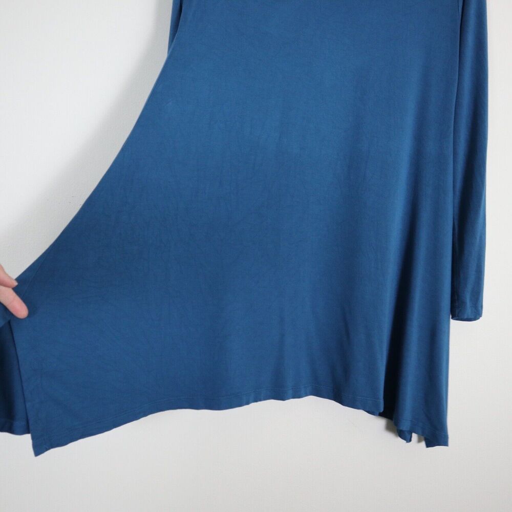 Soft Surroundings Size M Jersey Knit Tunic Scoop Neck Teal Blue Lagenlook - Picture 12 of 12
